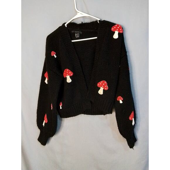 Forever 21 black sweater with red mushrooms. - Picture 4 of 8